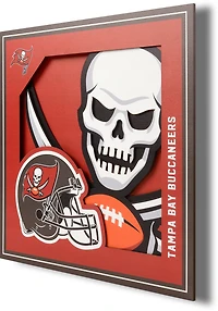 YouTheFan Tampa Bay Buccaneers 3-D Logo Series 12 in x 12 in Wall Art