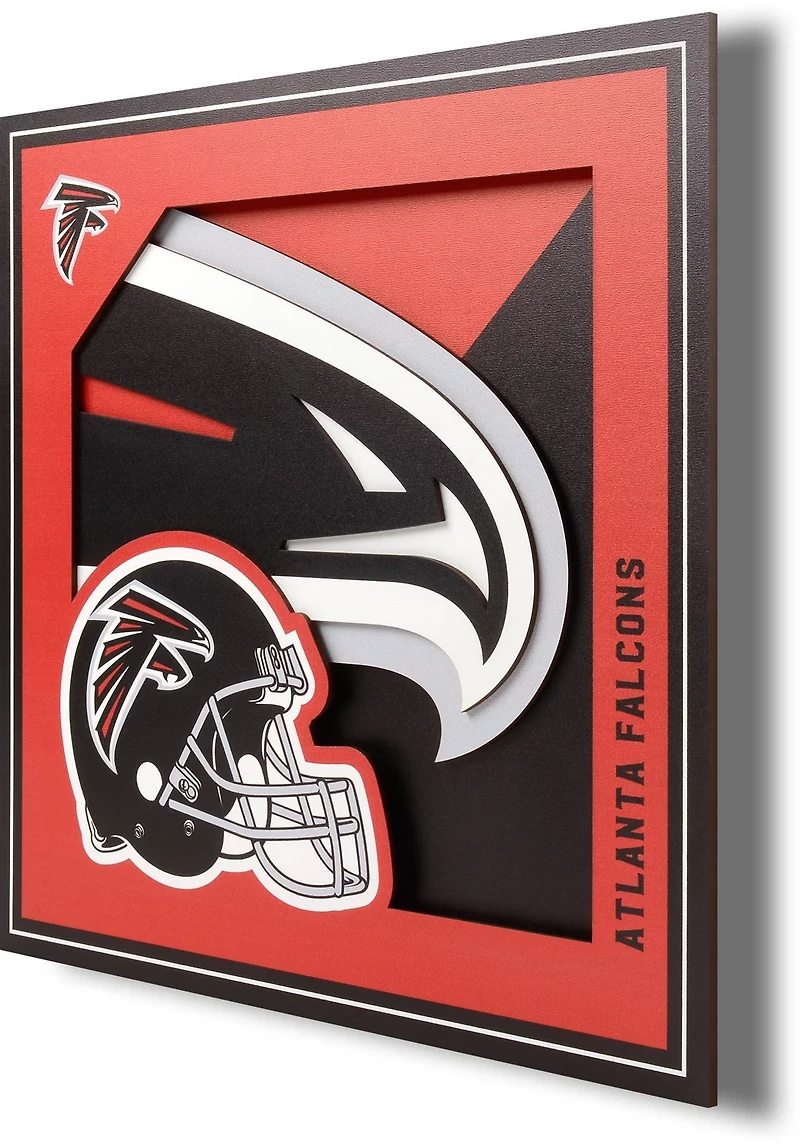 YouTheFan Atlanta Falcons 3-D Logo Series 12 in x 12 in Wall Art