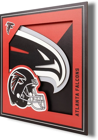 YouTheFan Atlanta Falcons 3-D Logo Series 12 in x 12 in Wall Art