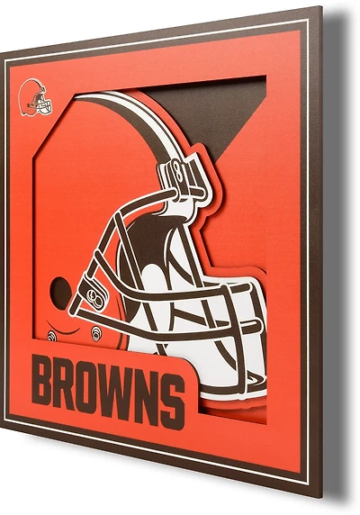 YouTheFan Cleveland Browns 3-D Logo Series 12 in x 12 in Wall Art