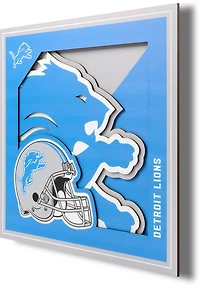 YouTheFan Detroit Lions 3-D Logo Series 12 in x 12 in Wall Art
