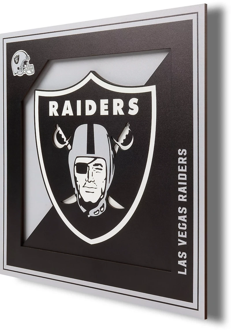 YouTheFan Oakland Raiders 3-D Logo Series 12 in x 12 in Wall Art