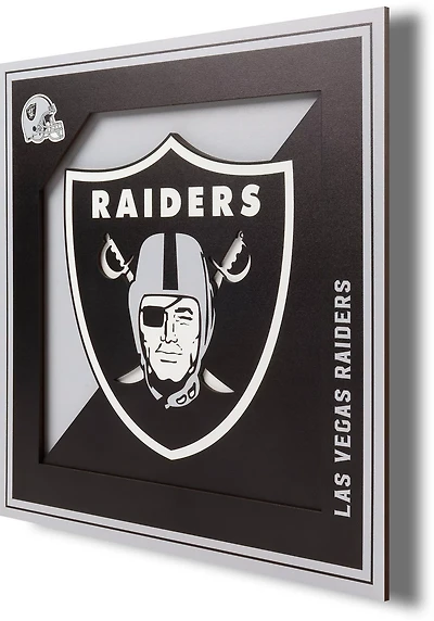 YouTheFan Oakland Raiders 3-D Logo Series 12 in x 12 in Wall Art