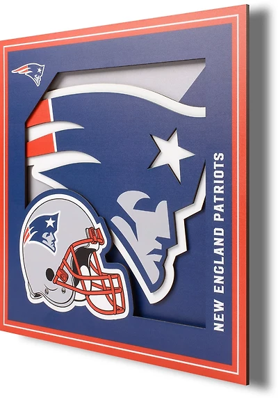 YouTheFan New England Patriots 3-D Logo Series 12 in x 12 in Wall Art