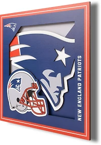 YouTheFan New England Patriots 3-D Logo Series 12 in x 12 in Wall Art