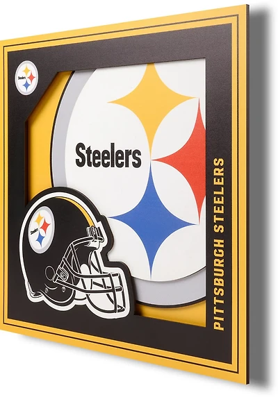 YouTheFan Pittsburgh Steelers 3-D Logo Series 12 in x 12 in Wall Art