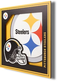 YouTheFan Pittsburgh Steelers 3-D Logo Series 12 in x 12 in Wall Art
