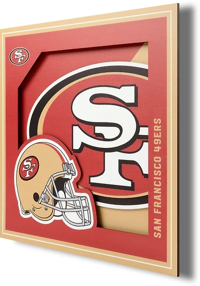 YouTheFan San Francisco 49ers 3-D Logo Series 12 in x 12 in Wall Art
