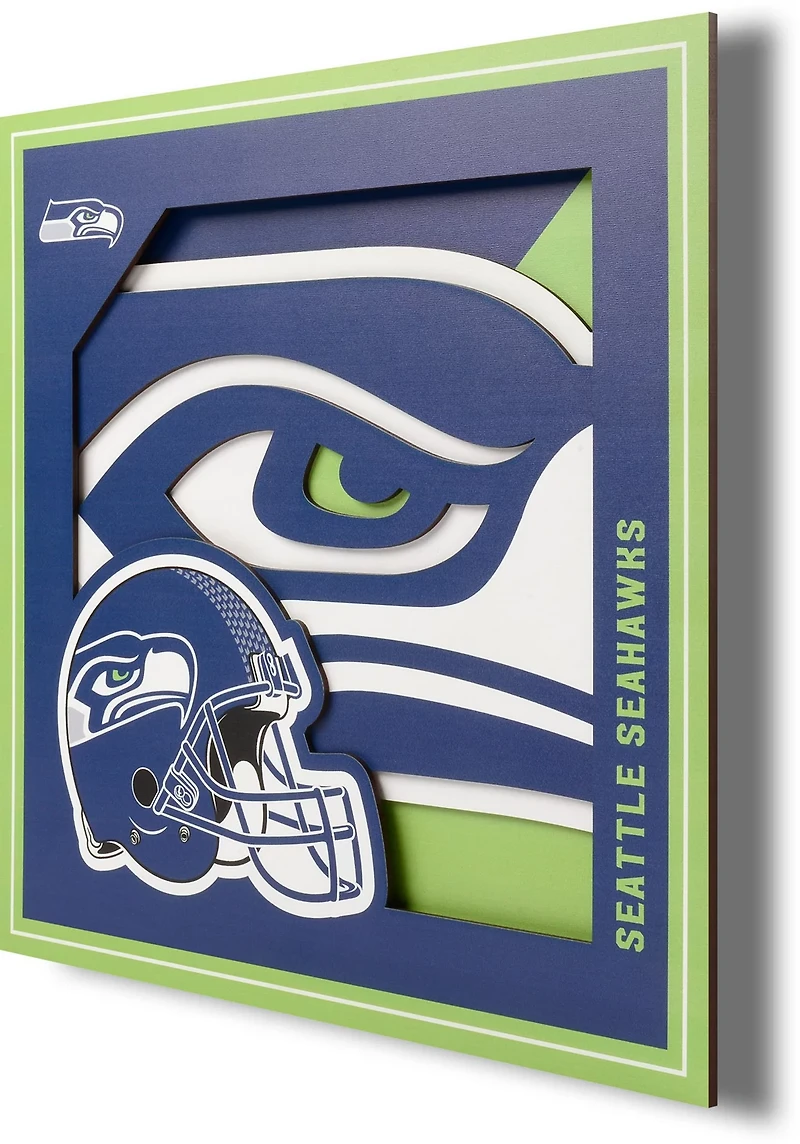 YouTheFan Seattle Seahawks 3-D Logo Series 12 in x 12 in Wall Art