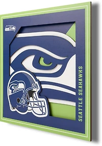 YouTheFan Seattle Seahawks 3-D Logo Series 12 in x 12 in Wall Art