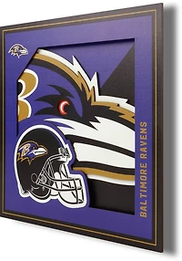 YouTheFan Baltimore Ravens 3-D Logo Series 12 in x 12 in Wall Art
