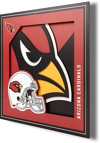 YouTheFan Arizona Cardinals 3-D Logo Series 12 in x 12 in Wall Art