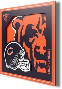 YouTheFan Chicago Bears 3-D Logo Series 12 in x 12 in Wall Art