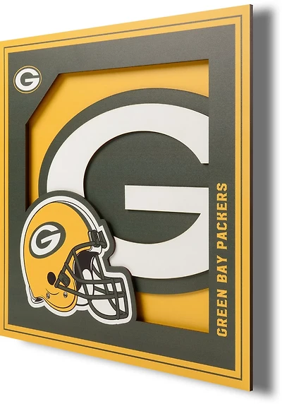 YouTheFan Green Bay Packers 3-D Logo Series 12 in x 12 in Wall Art