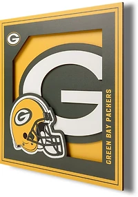 YouTheFan Green Bay Packers 3-D Logo Series 12 in x 12 in Wall Art