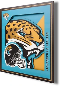 YouTheFan Jacksonville Jaguars 3-D Logo Series 12 in x 12 in Wall Art