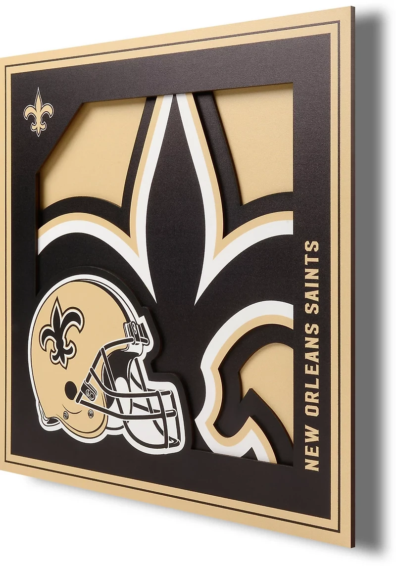 YouTheFan New Orleans Saints 3-D Logo Series 12 in x 12 in Wall Art