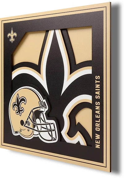 YouTheFan New Orleans Saints 3-D Logo Series 12 in x 12 in Wall Art