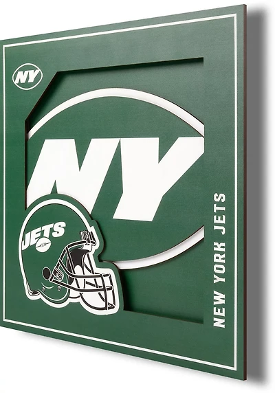 YouTheFan New York Jets 3-D Logo Series 12 in x 12 in Wall Art