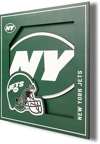YouTheFan New York Jets 3-D Logo Series 12 in x 12 in Wall Art