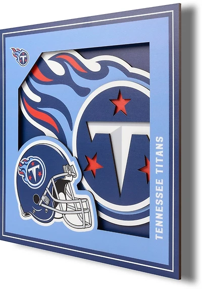YouTheFan Tennessee Titans 3-D Logo Series 12 in x 12 in Wall Art