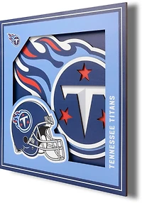 YouTheFan Tennessee Titans 3-D Logo Series 12 in x 12 in Wall Art