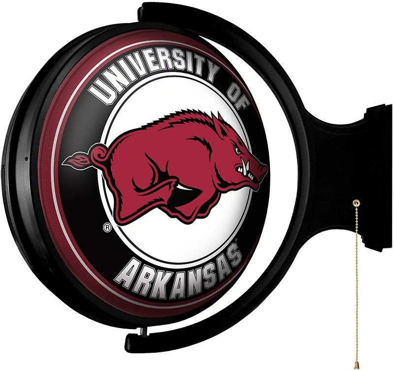 The Fan-Brand University of Arkansas Round Rotating Lighted Sign