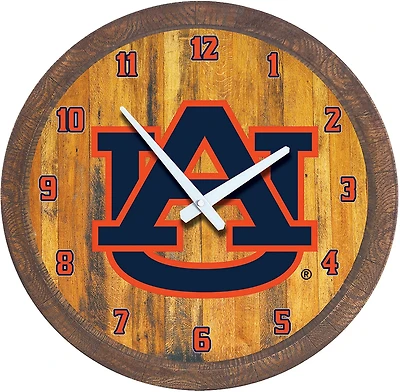 The Fan-Brand Auburn University Logo Faux Barrel Top Clock