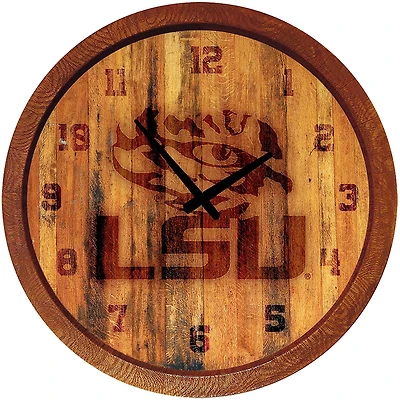 The Fan-Brand Louisiana State University Branded Faux Barrel Top Clock