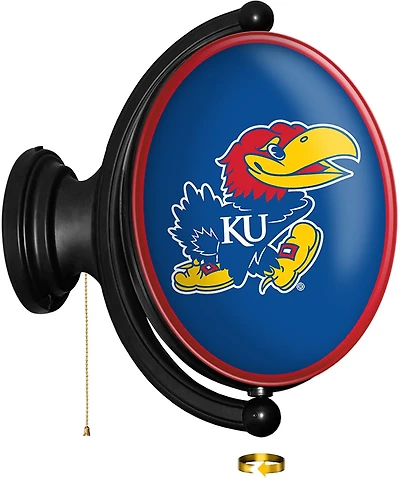 The Fan-Brand University of Kansas Oval Rotating Lighted Sign