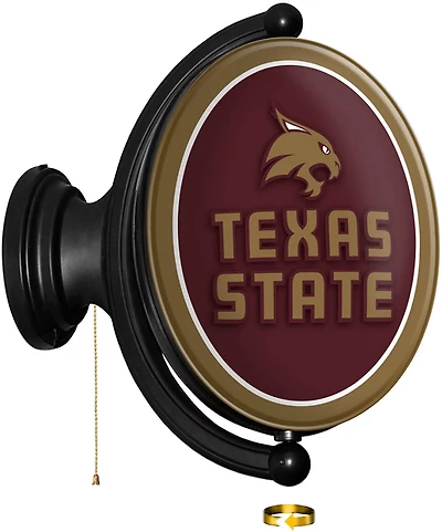 The Fan-Brand Texas State University Original Oval Rotating Lighted Sign