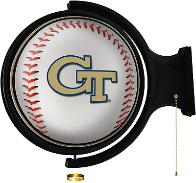 The Fan-Brand Georgia Tech Baseball Round Rotating Lighted Sign