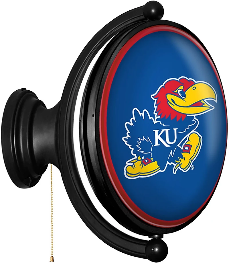 The Fan-Brand University of Kansas Oval Rotating Lighted Sign