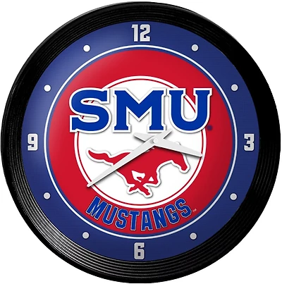 The Fan-Brand Southern Methodist University Ribbed Wall Clock
