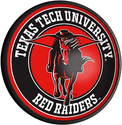 The Fan-Brand Texas Tech University Masked Rider Round Slimline Lighted Wall Sign