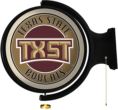 The Fan-Brand Texas State University TXST Original Round Rotating Lighted Sign