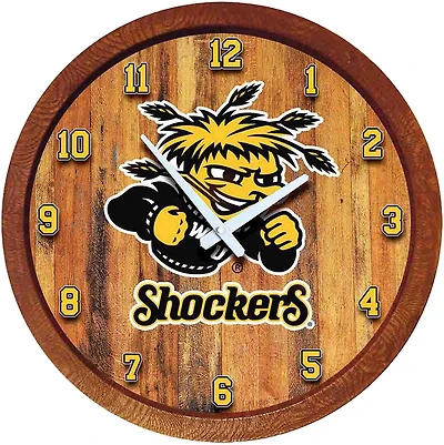 The Fan-Brand Wichita State University Faux Barrel Top Clock