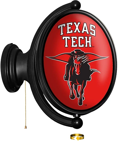 The Fan-Brand Texas Tech University Masked Rider Round Rotating Lighted Sign