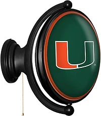 The Fan-Brand University of Miami Oval Rotating Lighted Sign