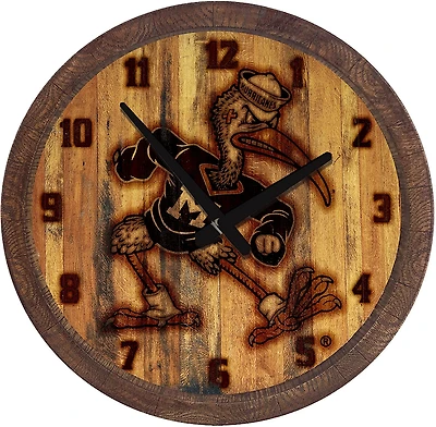 The Fan-Brand University of Miami Mascot Faux Barrel Top Clock
