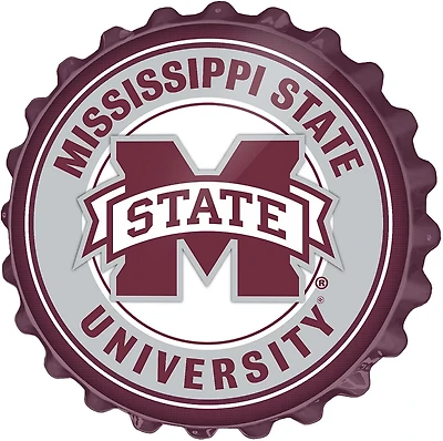 The Fan-Brand Mississippi State University Maroon Bottle Cap Sign