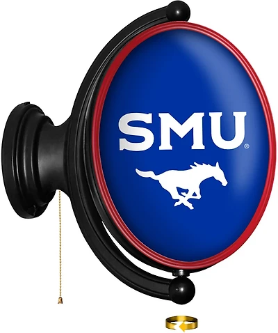 The Fan-Brand Southern Methodist University Logo Oval Rotating Lighted Sign