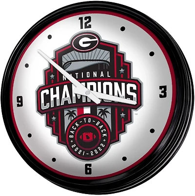 The Fan-Brand University of Georgia National Champions Retro Lighted Wall Clock
