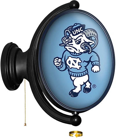 The Fan-Brand University of North Carolina Mascot Original Oval Rotating Lighted Sign