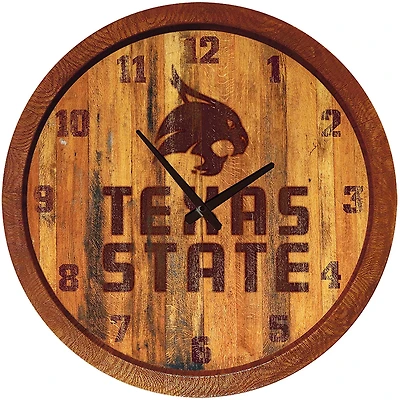 The Fan-Brand Texas State University Branded Faux Barrel Top Clock