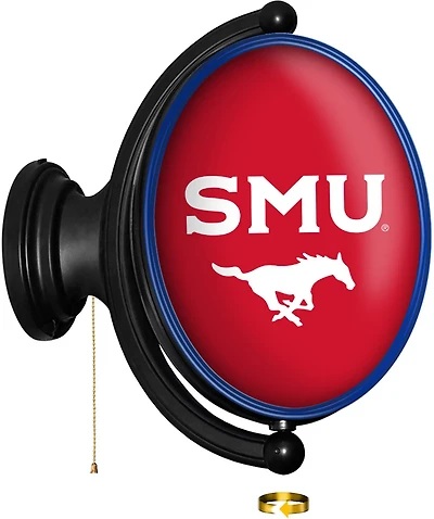 The Fan-Brand Southern Methodist University Original Logo Oval Rotating Lighted Sign