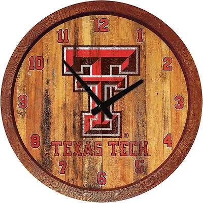 The Fan-Brand Texas Tech University Weathered Faux Barrel Top Clock