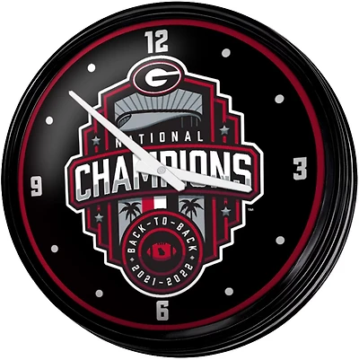 The Fan-Brand University of Georgia National Champions Retro Lighted Wall Clock