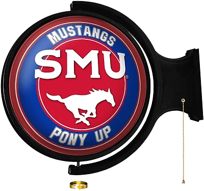 The Fan-Brand Southern Methodist University Pony Up Round Rotating Lighted Sign