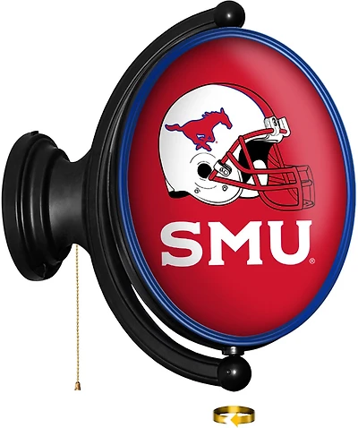 The Fan-Brand Southern Methodist University Helmet Oval Rotating Lighted Sign